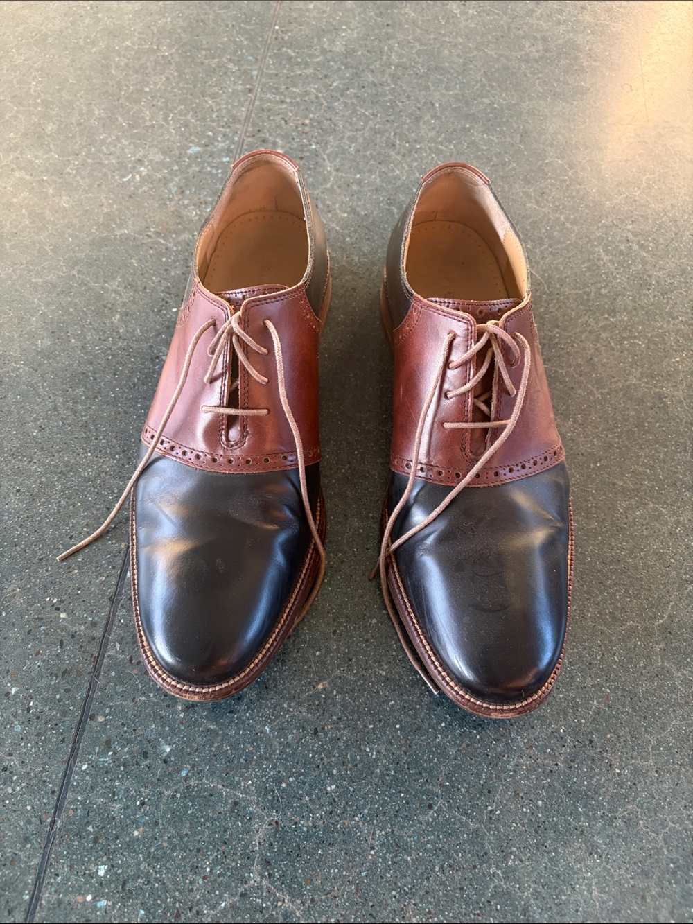 Cole Haan Two-Tone Brown and Black Men's Oxford Shoes